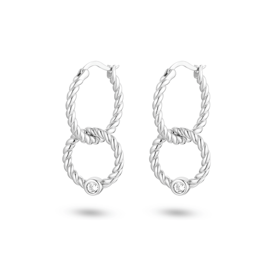 Boucles d'oreilles en Argent 925 assemblées d'Oxyde de zirconium - Maison Di Giorgio