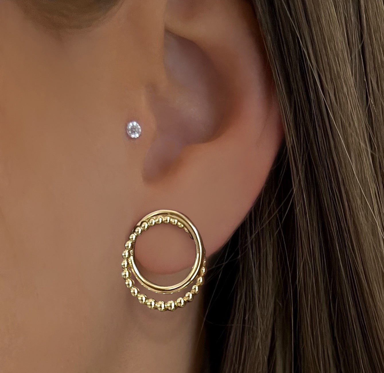 Boucles d'oreilles en Argent 925 doré Or jaune 18k - Maison Di Giorgio