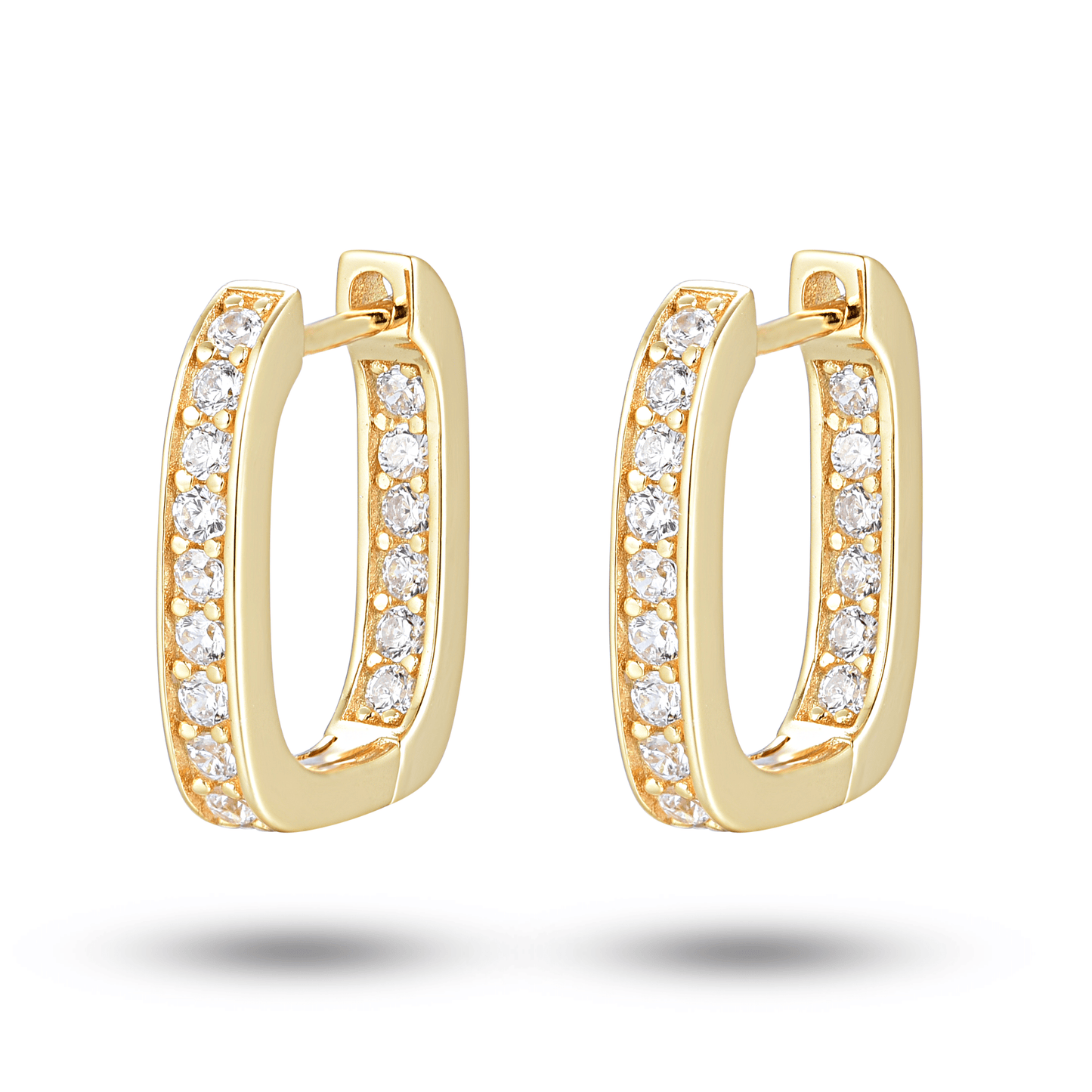 Boucles d'oreilles en Argent 925 doré Or jaune 18k assemblées d'Oxyde de zirconium - Maison Di Giorgio