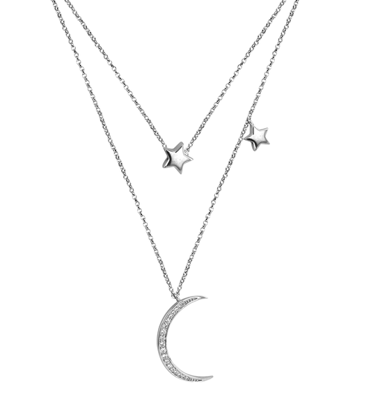 Collier en Argent 925 plaqué Rhodium assemblé d'Oxyde de zirconium - Maison Di Giorgio