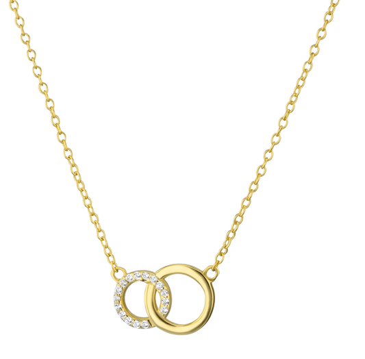 Collier en Argent 925 doré Or jaune 18k assemblé d'Oxyde de zirconium - Maison Di Giorgio