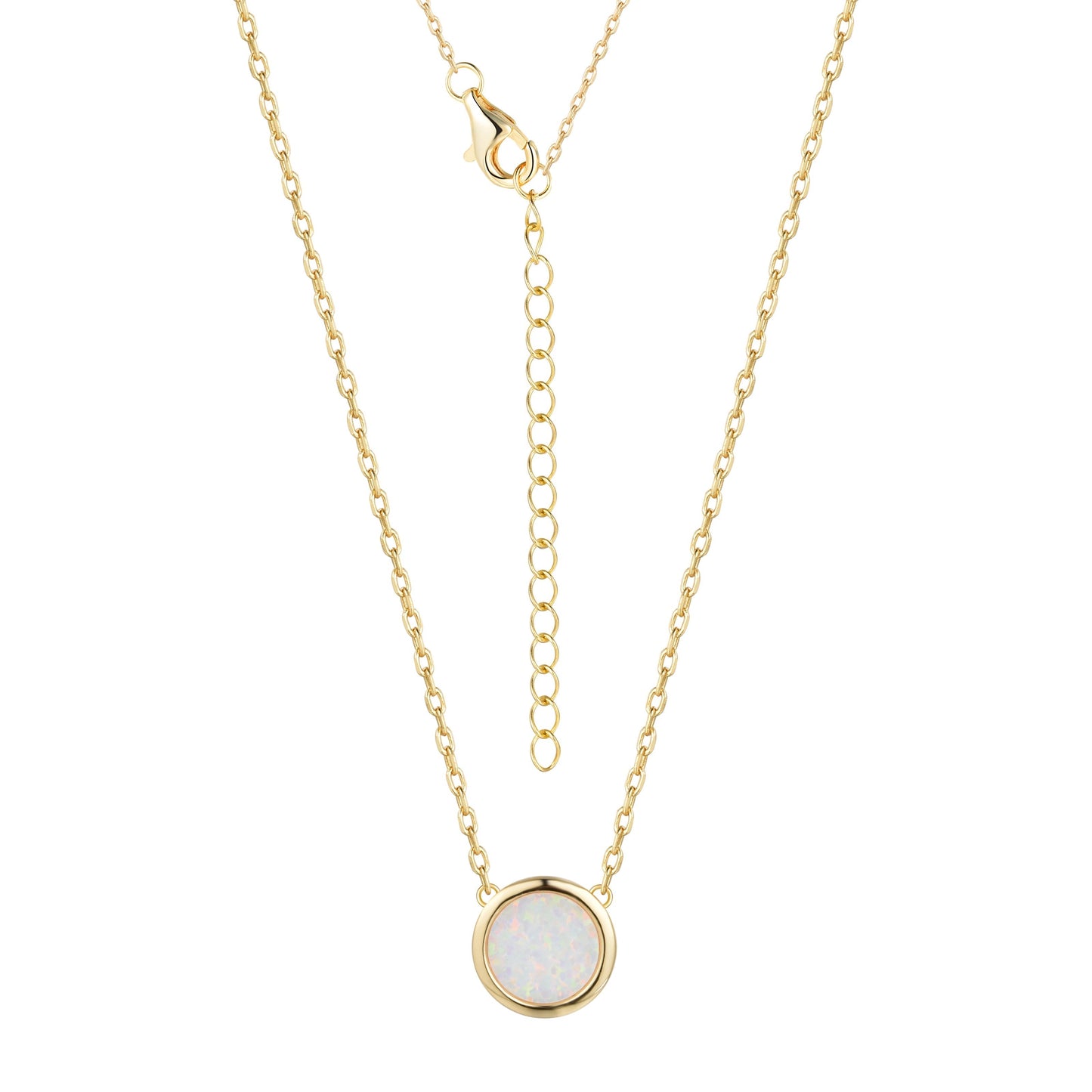 Collier en Argent 925 doré Or jaune 18k assemblé d'Opale - Maison Di Giorgio