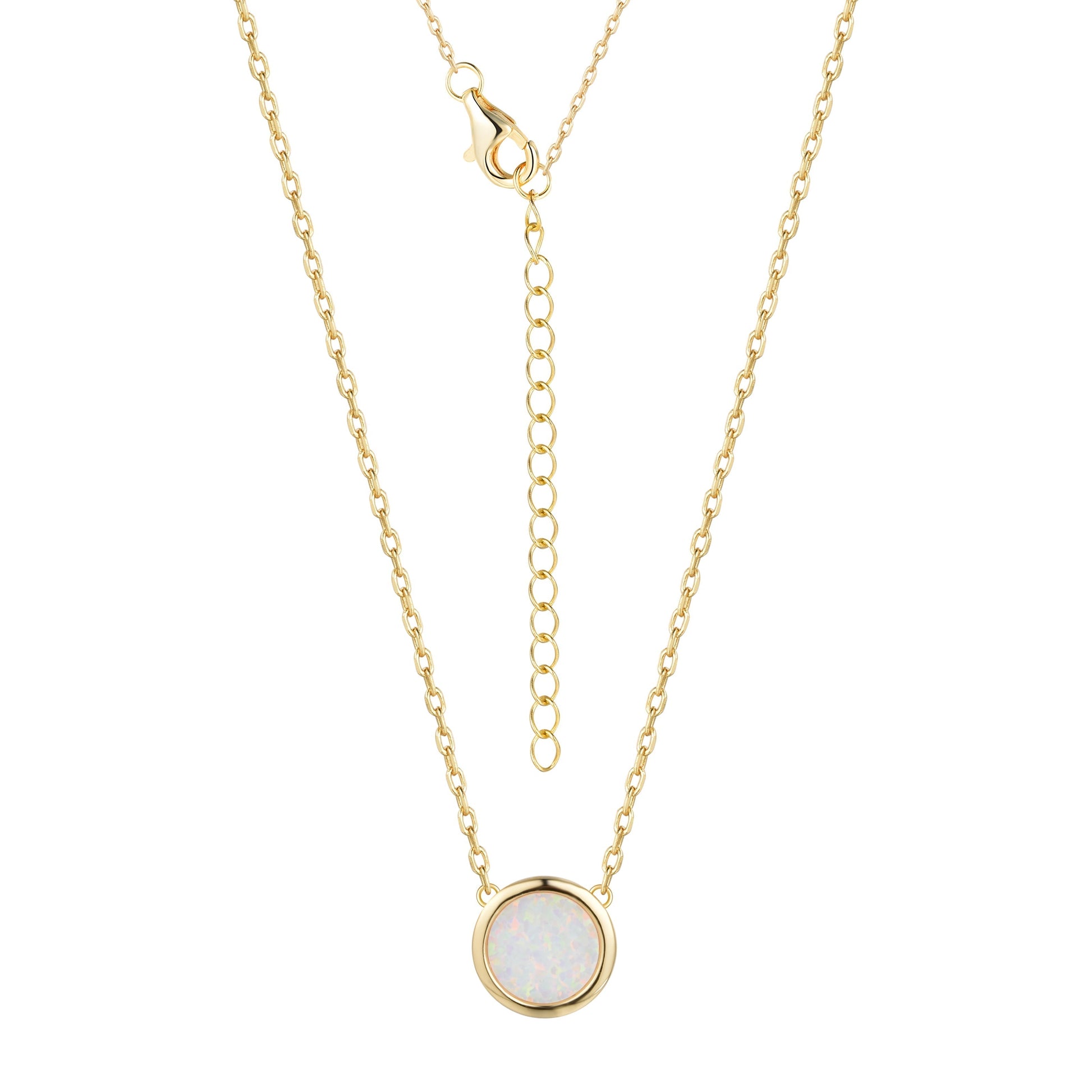 Collier en Argent 925 doré Or jaune 18k assemblé d'Opale - Maison Di Giorgio