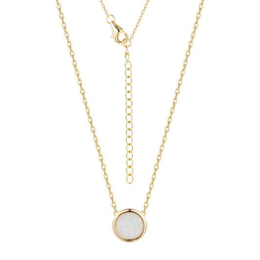 Collier en Argent 925 doré Or jaune 18k assemblé d'Opale - Maison Di Giorgio
