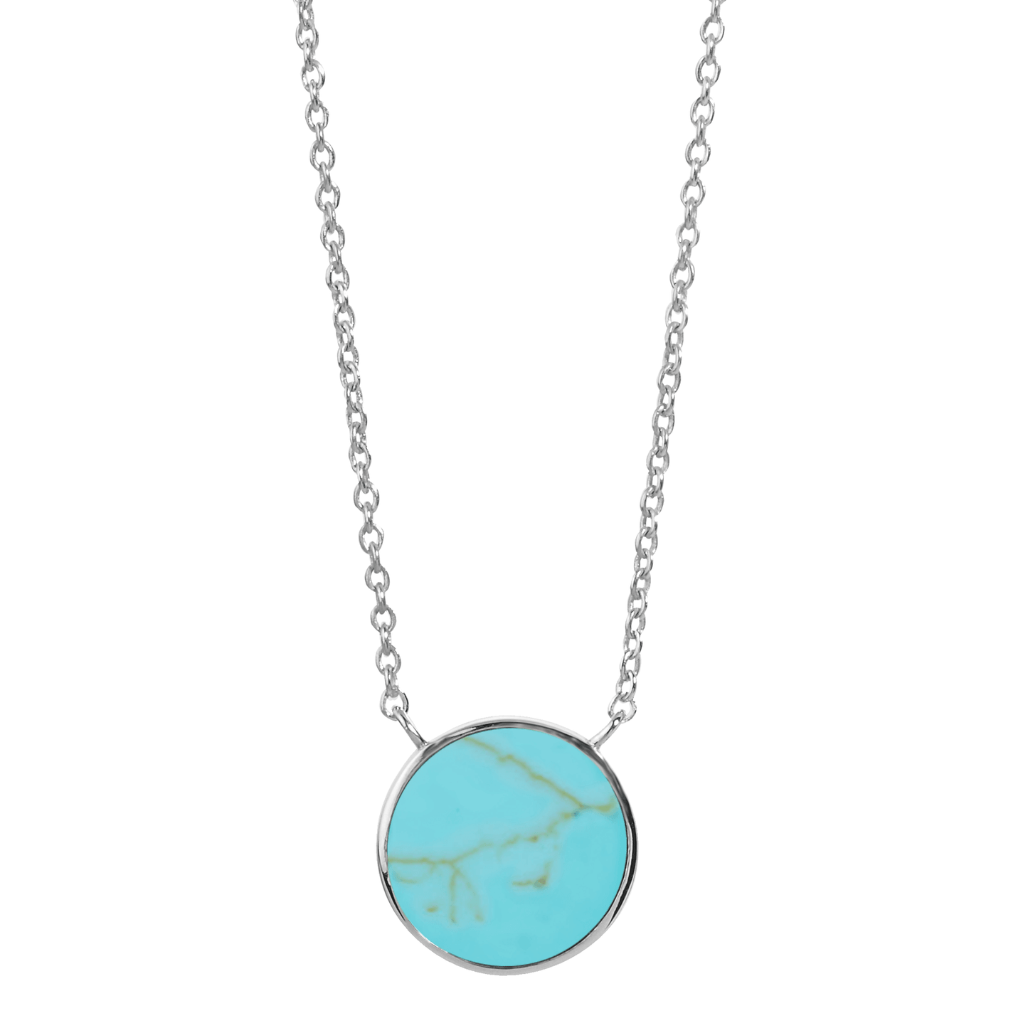 Collier en Argent 925 plaqué Argent assemblé de Turquoise - Maison Di Giorgio