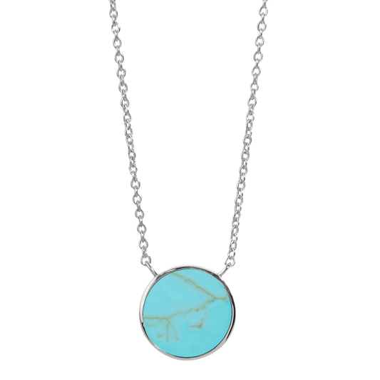 Collier en Argent 925 plaqué Argent assemblé de Turquoise - Maison Di Giorgio