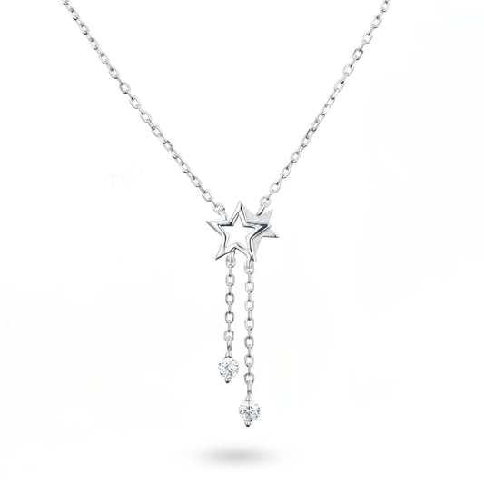 Collier en Argent 925 plaqué Rhodium assemblé d'Oxyde de zirconium - Maison Di Giorgio