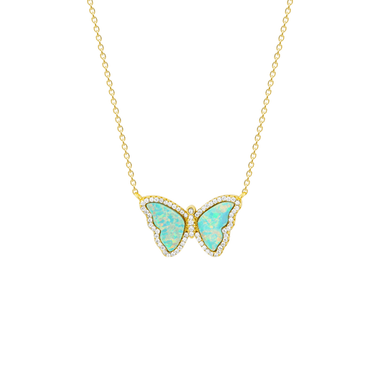 Collier en Argent 925 doré Or jaune 18k assemblé d'Opale et d'Oxyde de zirconium - Maison Di Giorgio
