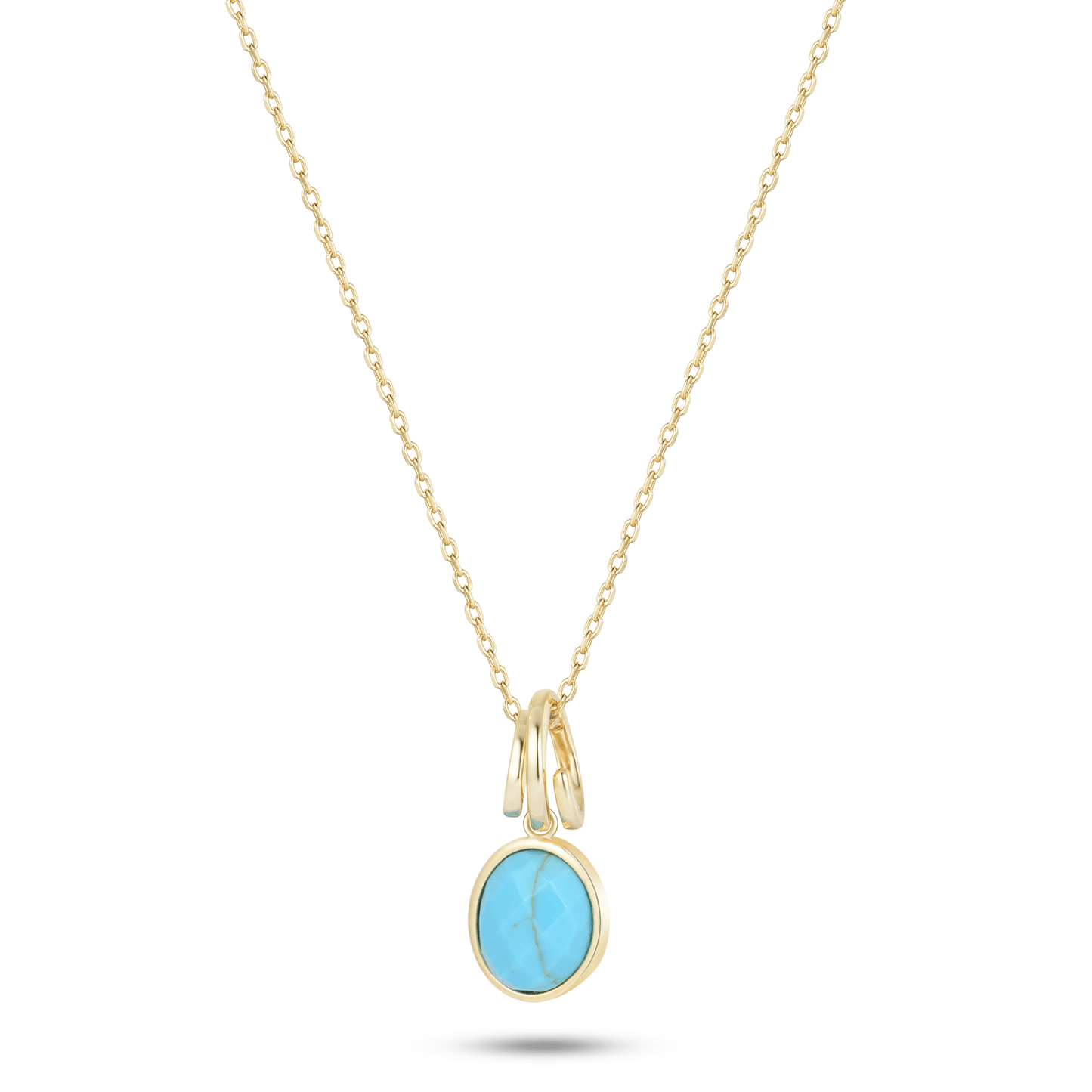 Collier en Argent 925 doré Or jaune 18k assemblé de Turquoise - Maison Di Giorgio