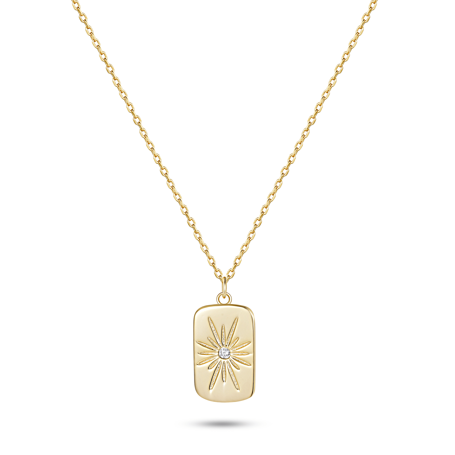 Collier en Argent 925 doré Or jaune 18k assemblé d'Oxyde de zirconium - Maison Di Giorgio