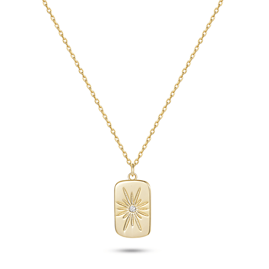 Collier en Argent 925 doré Or jaune 18k assemblé d'Oxyde de zirconium - Maison Di Giorgio