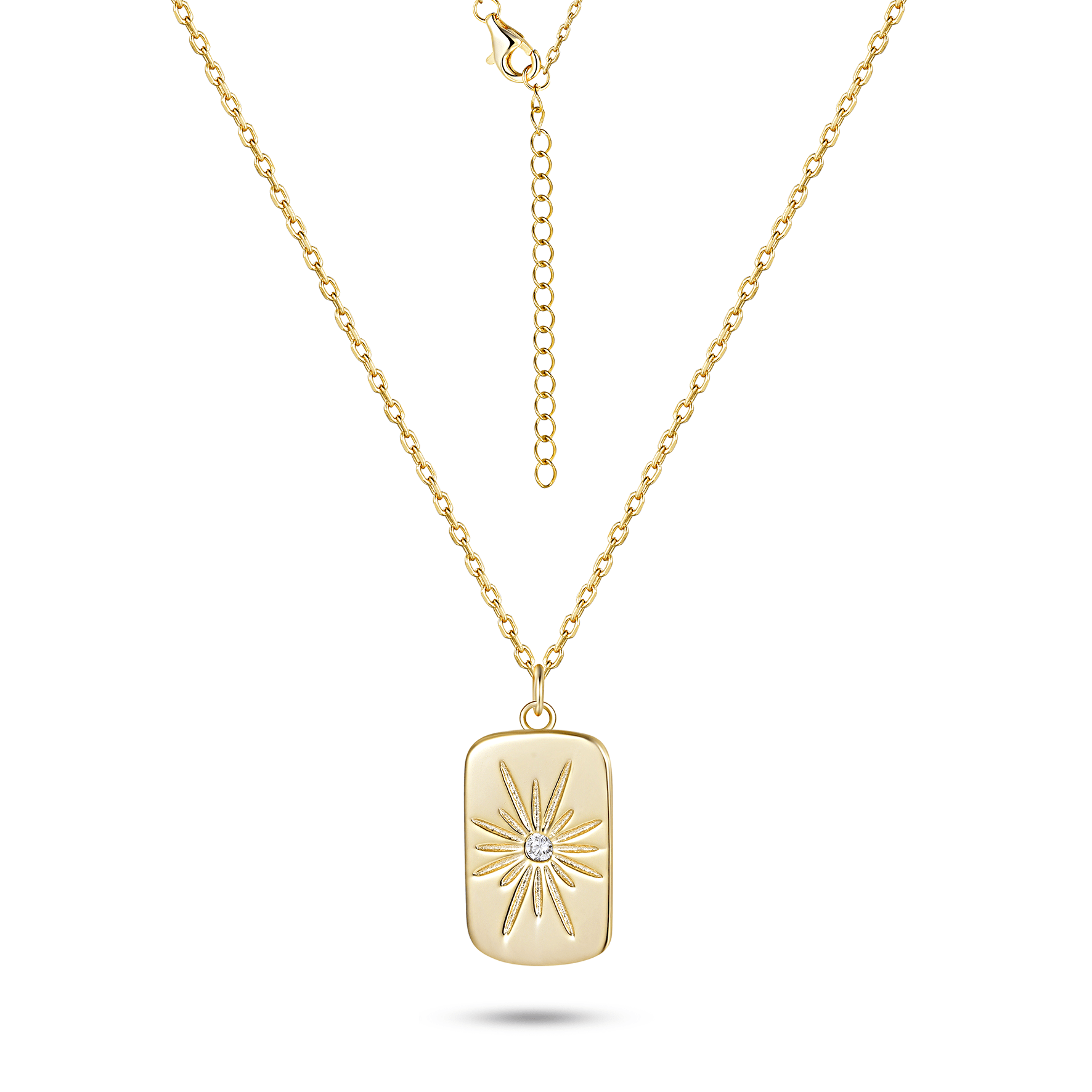 Collier en Argent 925 doré Or jaune 18k assemblé d'Oxyde de zirconium - Maison Di Giorgio