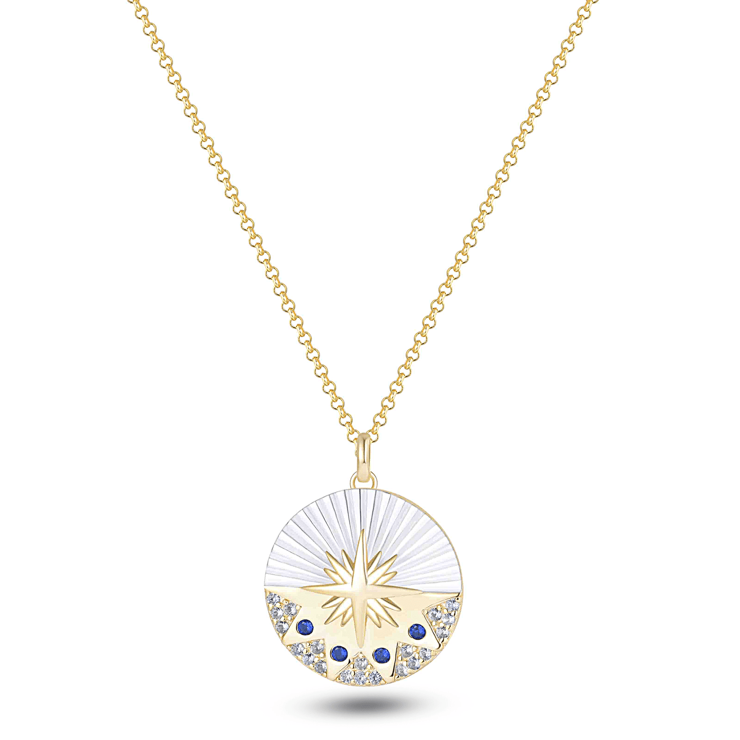 Collier en Argent 925 doré Or jaune 18k assemblée d'Oxyde de zirconium - Maison Di Giorgio