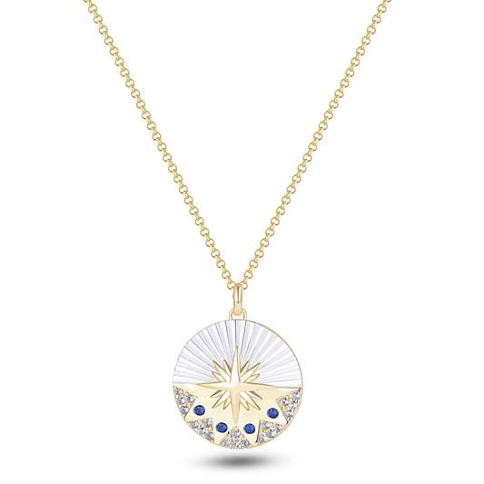 Collier en Argent 925 doré Or jaune 18k assemblée d'Oxyde de zirconium - Maison Di Giorgio