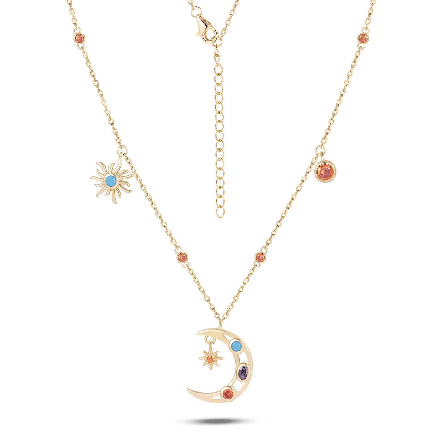 Collier en Argent 925 doré Or jaune 18k assemblée d'Oxyde de zirconium - Maison Di Giorgio