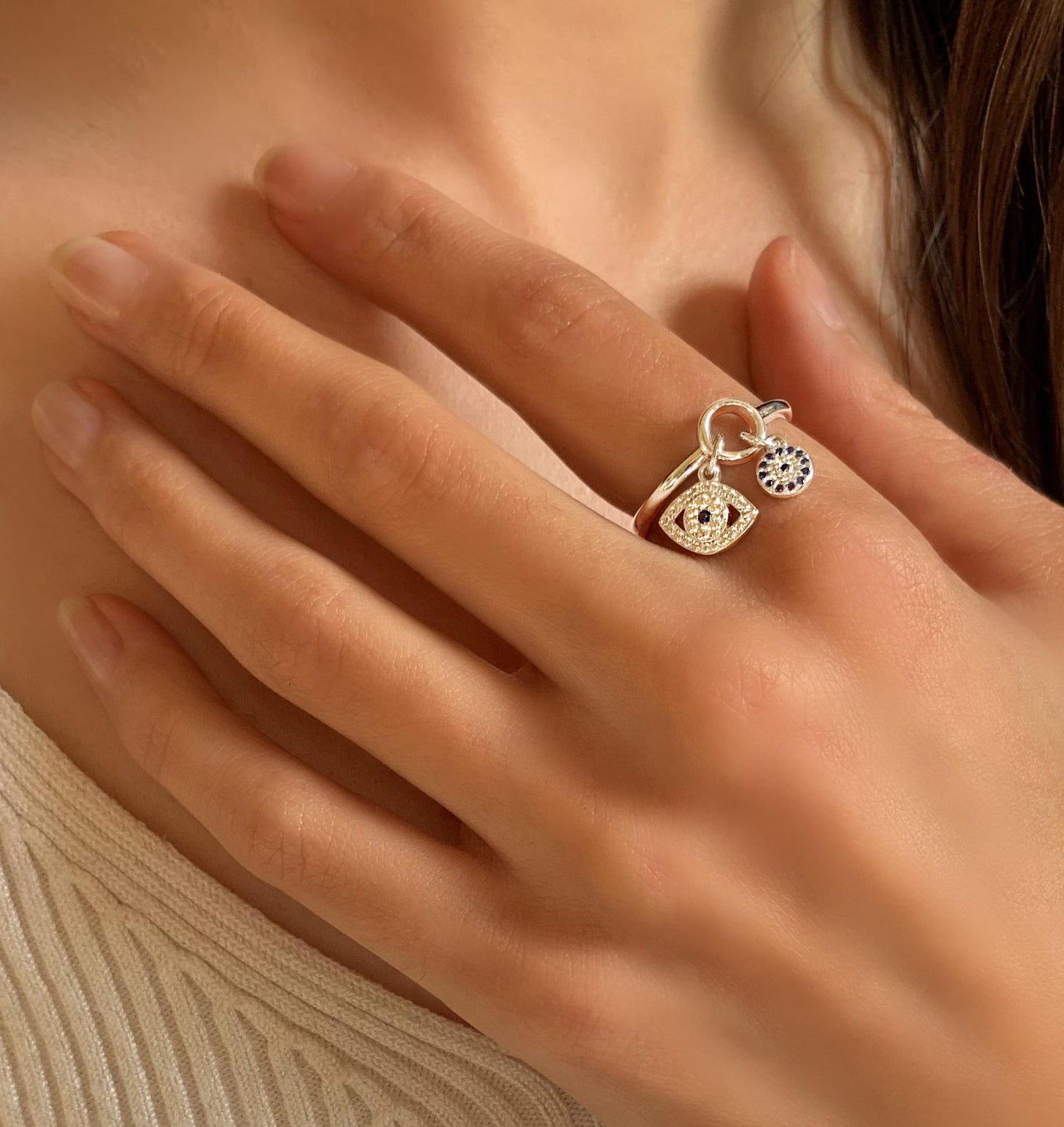 Bague en Argent 925 plaqué Rhodium assemblée d'oxyde de zirconium - Maison Di Giorgio