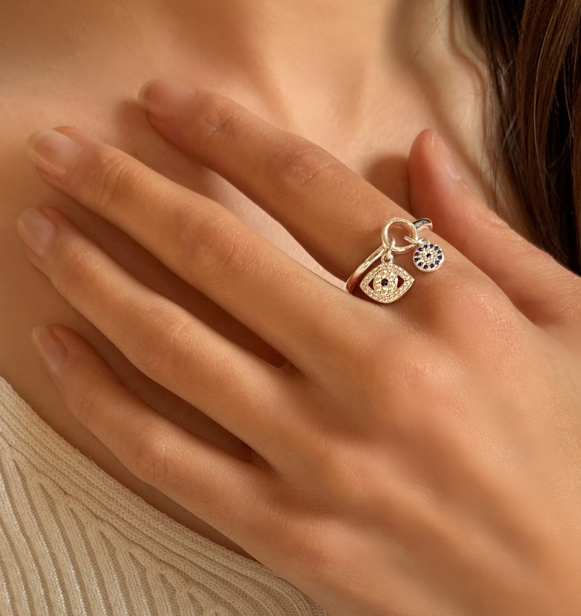Bague en Argent 925 plaqué Rhodium assemblée d'oxyde de zirconium - Maison Di Giorgio