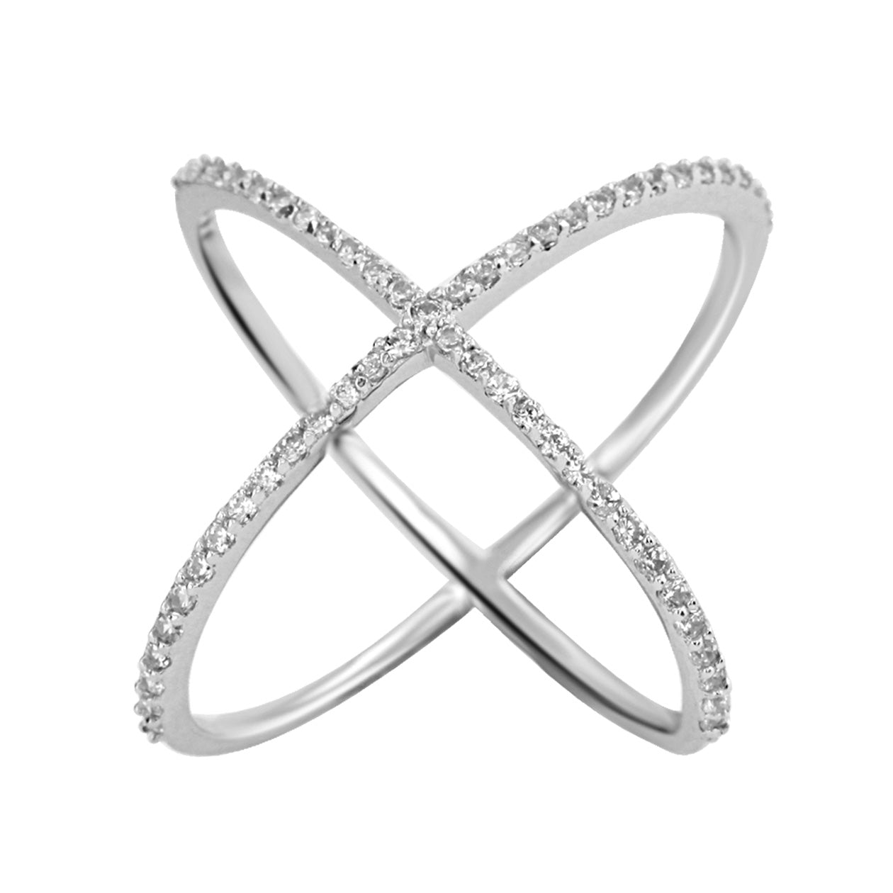 Bague en Argent 925 plaqué Rhodium assemblée d'oxyde de zirconium - Maison Di Giorgio