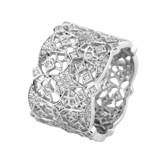 Bague en Argent 925 plaqué Rhodium assemblée d'oxyde de zirconium - Maison Di Giorgio