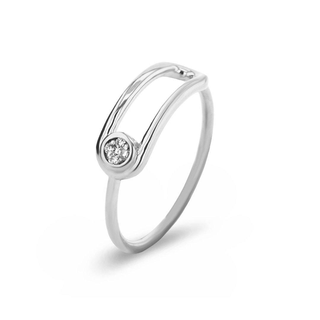 Bague en Argent 925 plaqué Rhodium assemblée de Diamant GHS - I - Maison Di Giorgio
