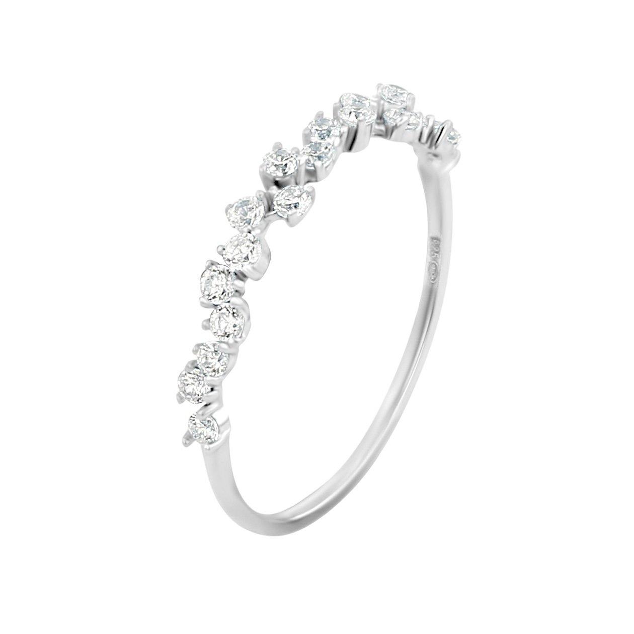 Bague en Argent 925 plaqué Rhodium assemblée d'oxyde de zirconium - Maison Di Giorgio