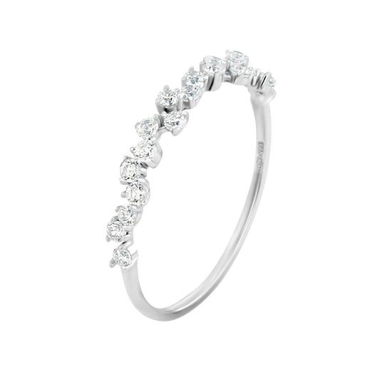 Bague en Argent 925 plaqué Rhodium assemblée d'oxyde de zirconium - Maison Di Giorgio
