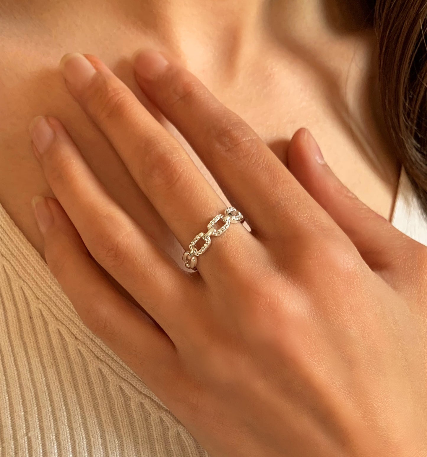 Bague en Argent 925 plaqué Rhodium assemblée d'oxyde de zirconium - Maison Di Giorgio