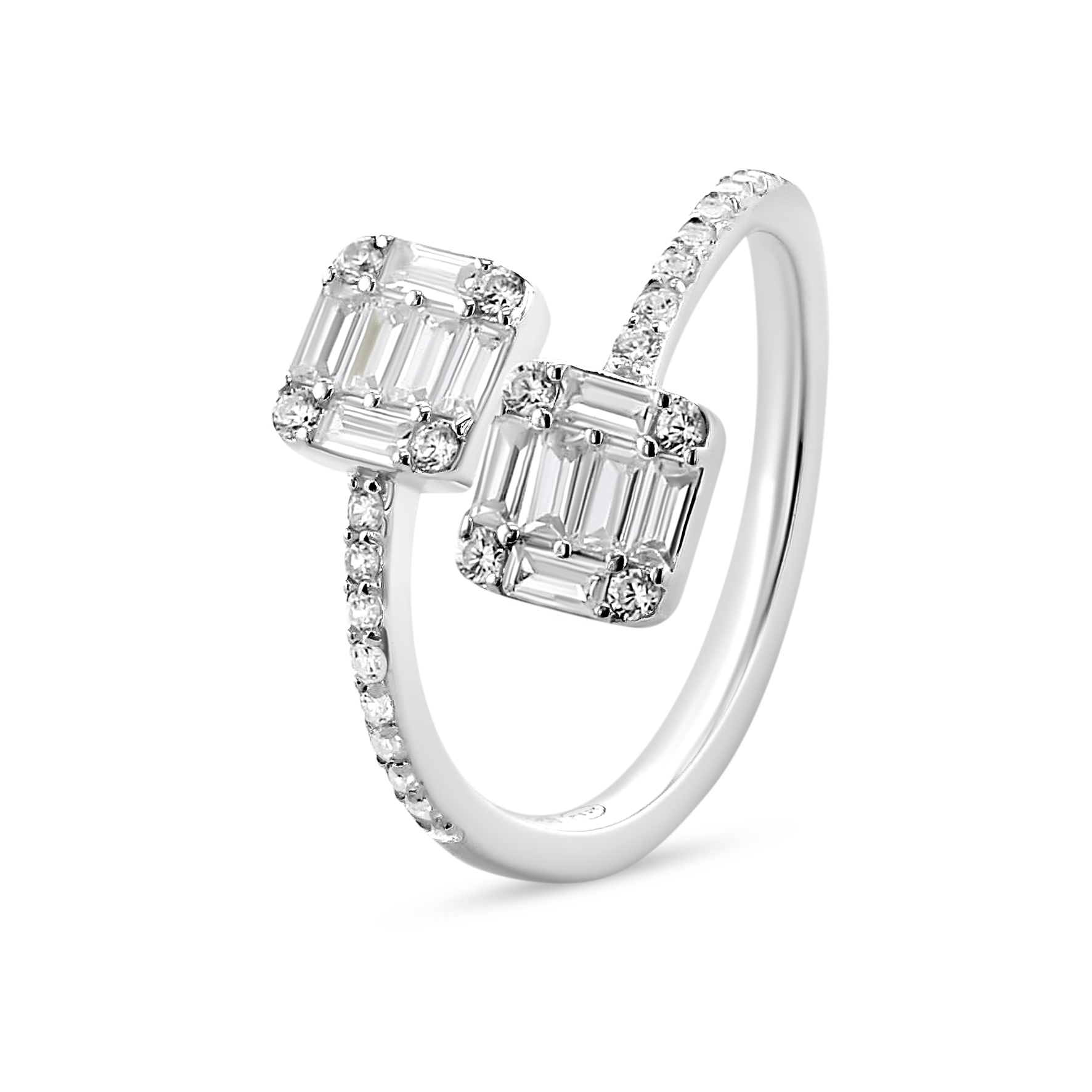 Bague en Argent 925 assemblée d'oxyde de zirconium blanc - Maison Di Giorgio