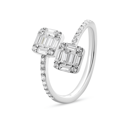 Bague en Argent 925 assemblée d'oxyde de zirconium blanc - Maison Di Giorgio