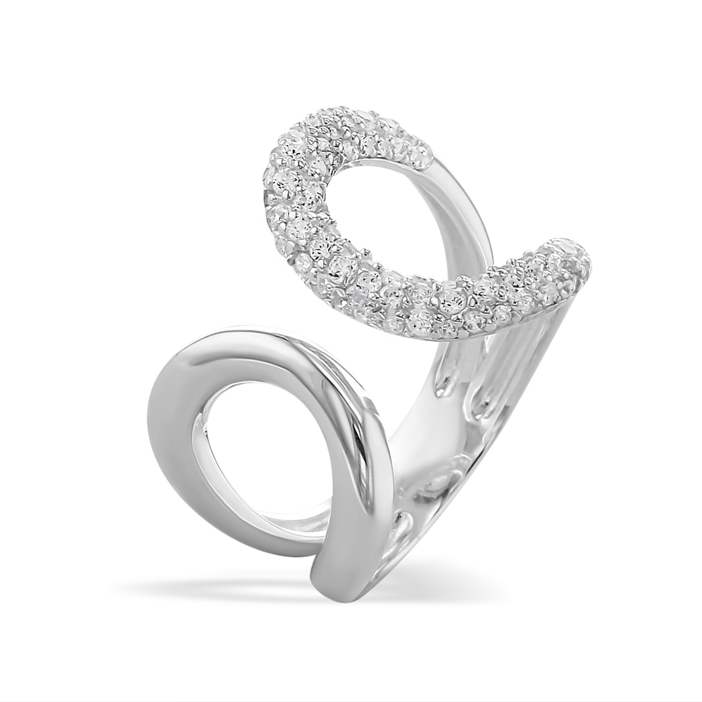 Bague en Argent 925 assemblée d'oxyde de zirconium blanc - Maison Di Giorgio