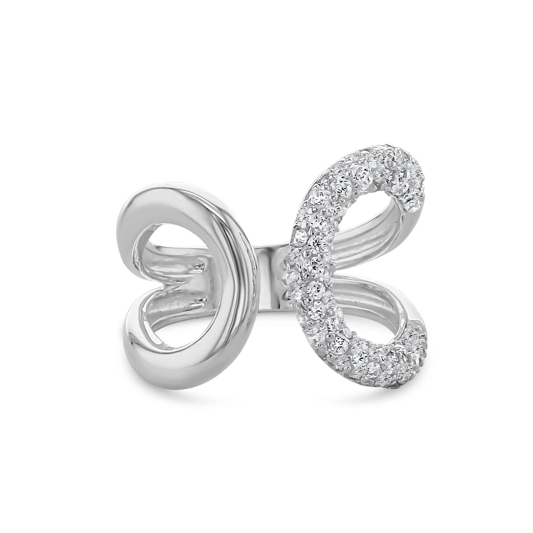 Bague en Argent 925 assemblée d'oxyde de zirconium blanc - Maison Di Giorgio