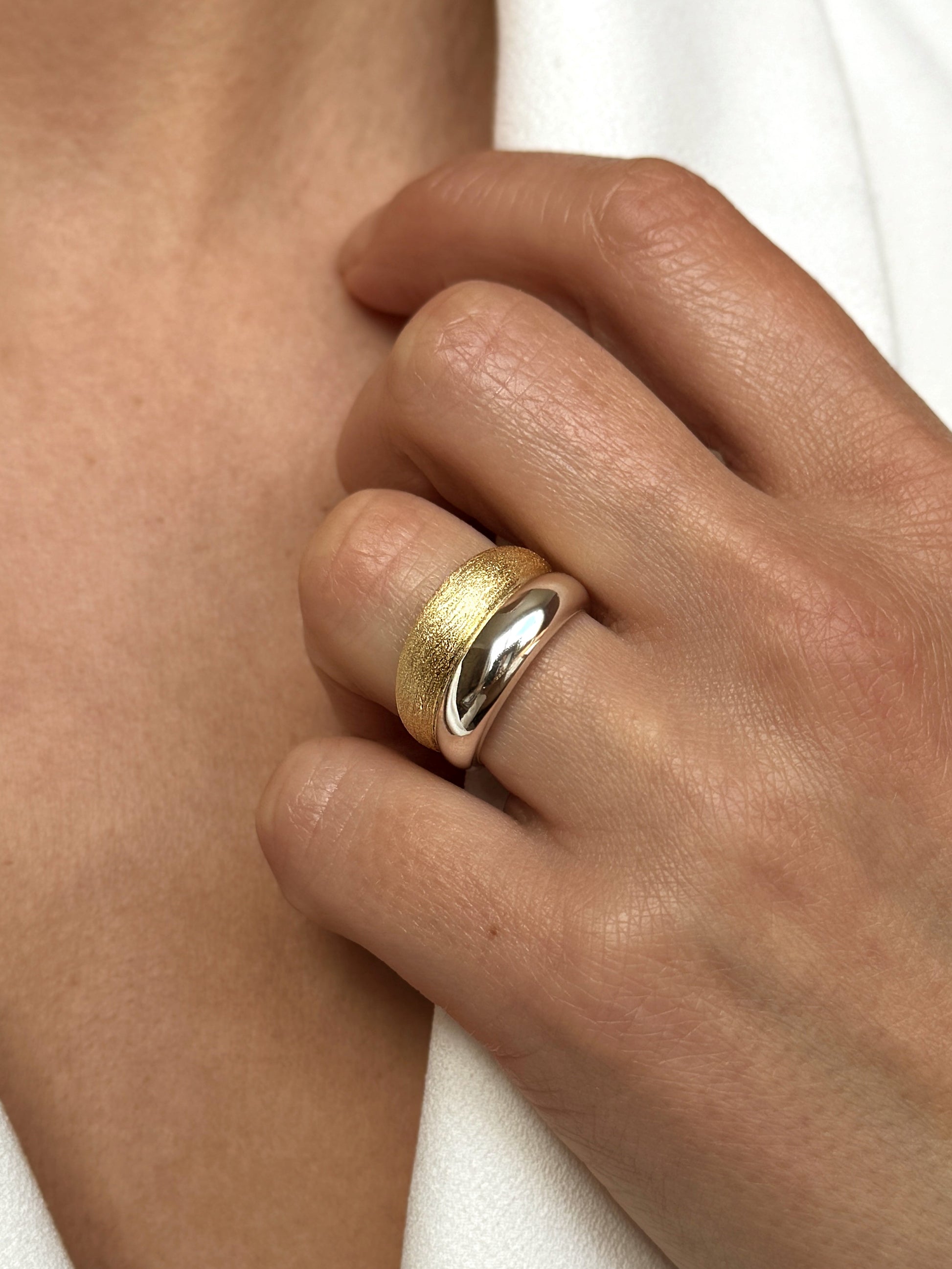 Bague en Argent 925 plaqué Or jaune 18k et Argent - Maison Di Giorgio