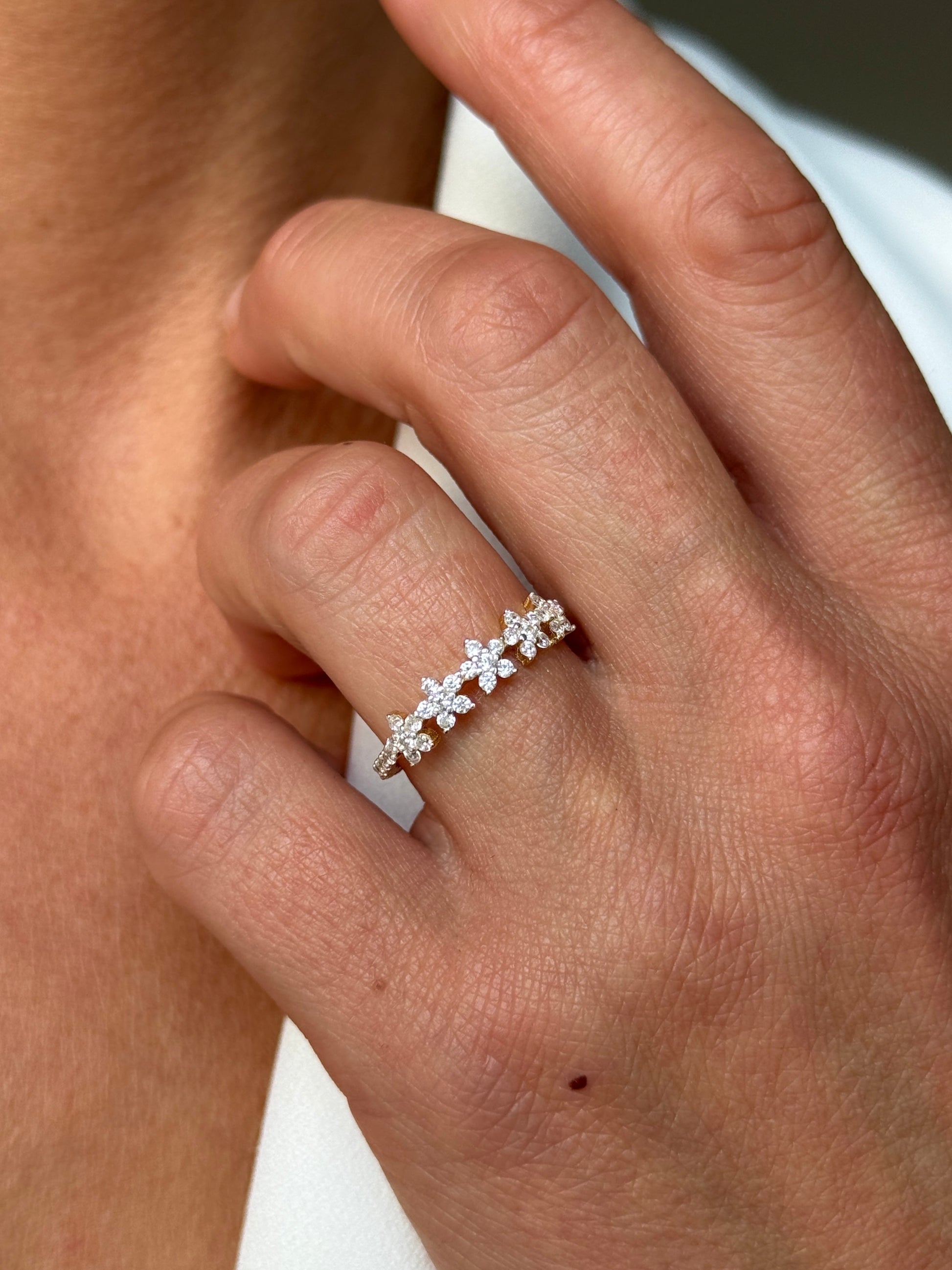 Bague en Argent 925 doré Or jaune 18k assemblée d'Oxyde de zirconium - Maison Di Giorgio