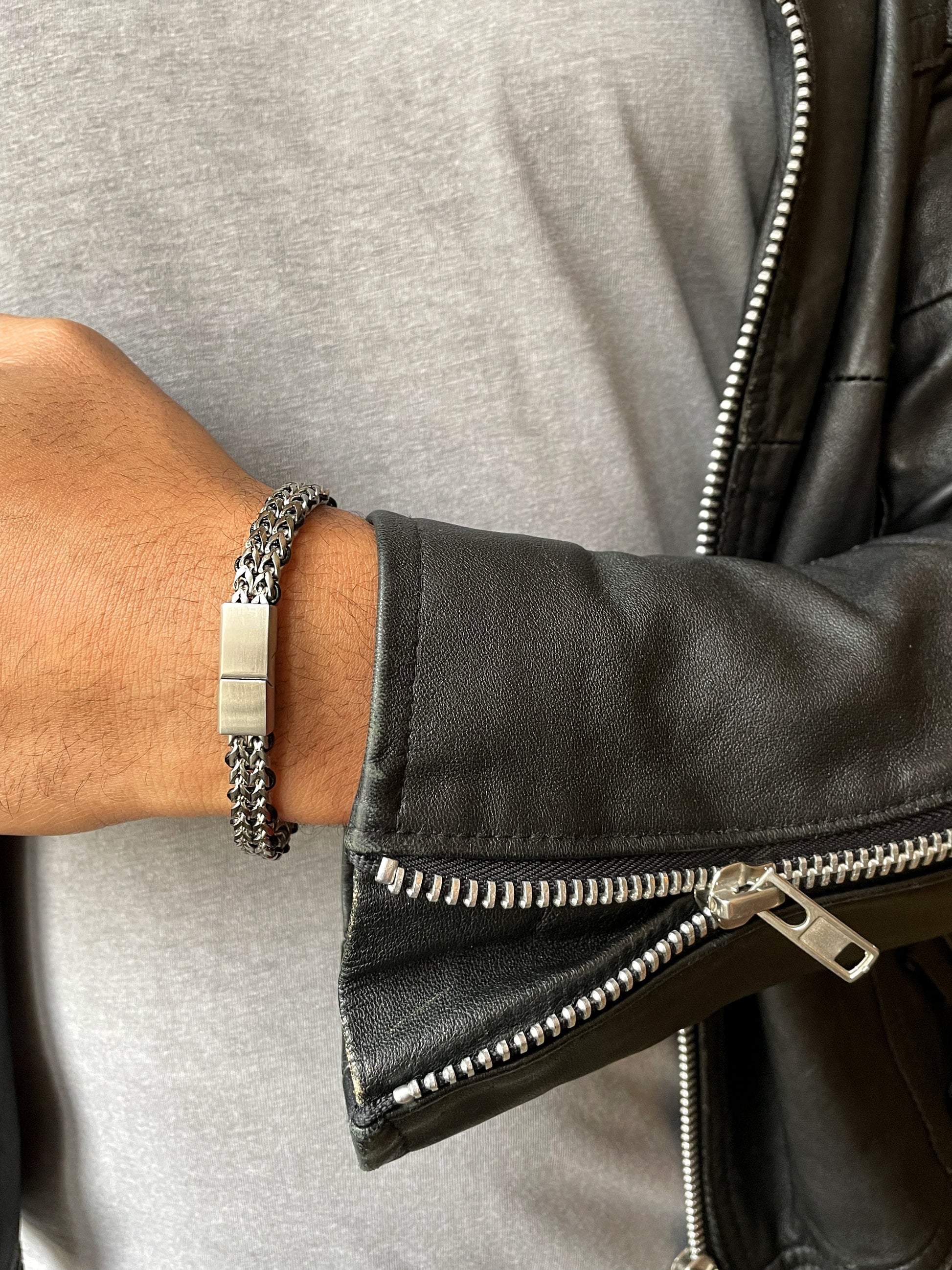Bracelet en acier inoxydable plaqué Argent - Maison Di Giorgio