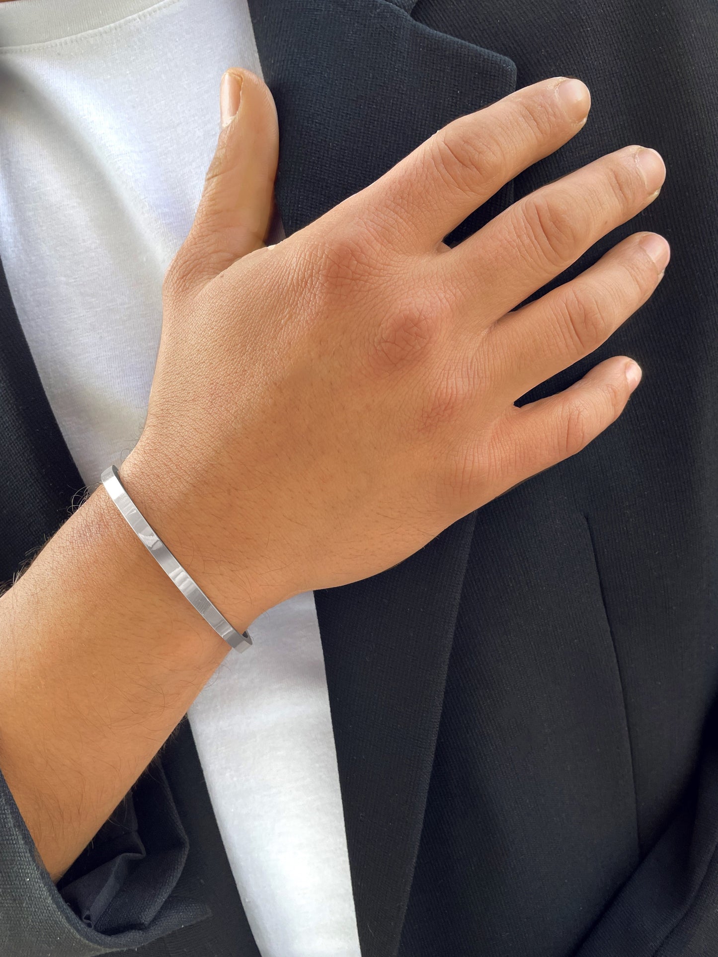 Bracelet en acier inoxydable plaqué Argent - Maison Di Giorgio