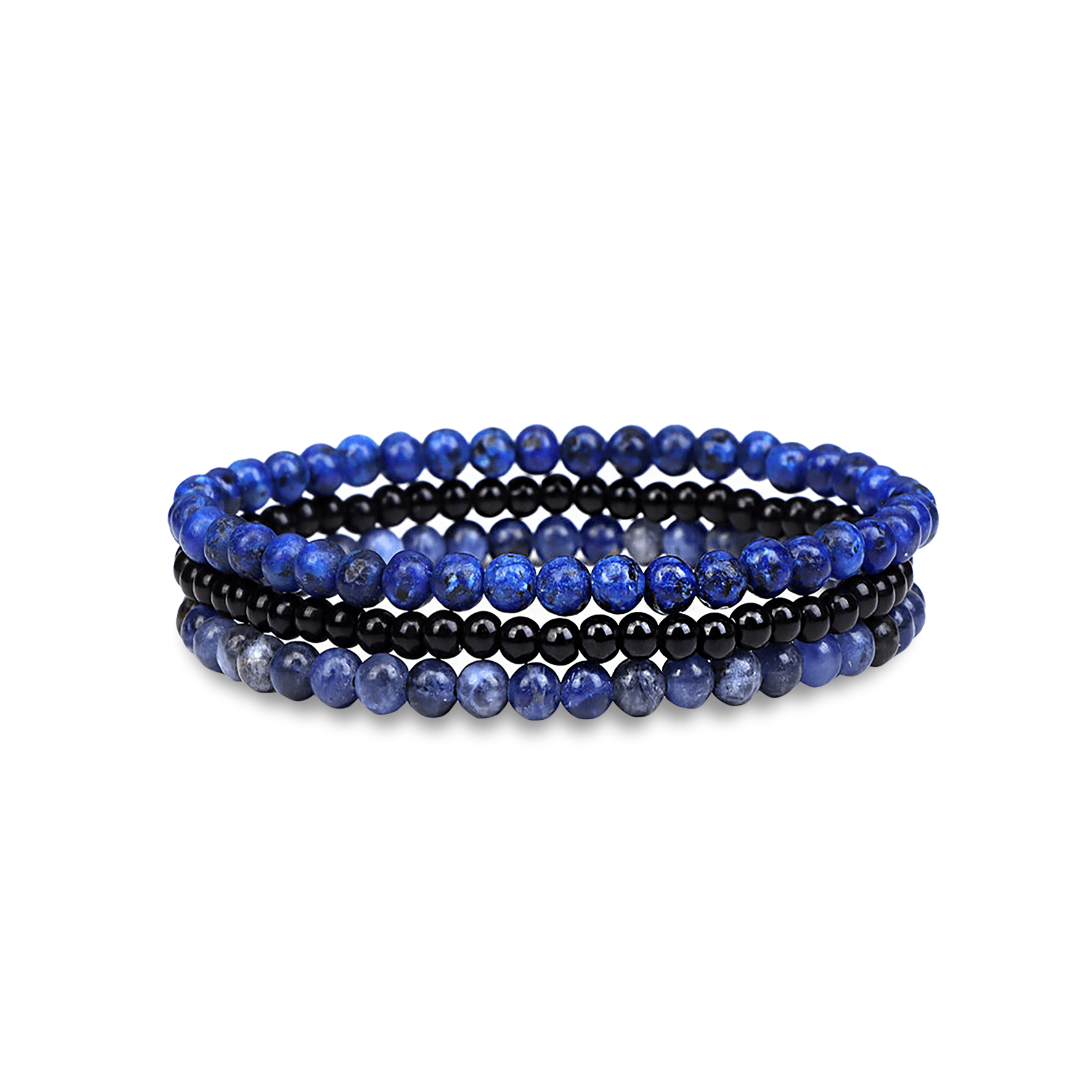 Bracelet perles assemblé de pierre bleue naturelle - Maison Di Giorgio