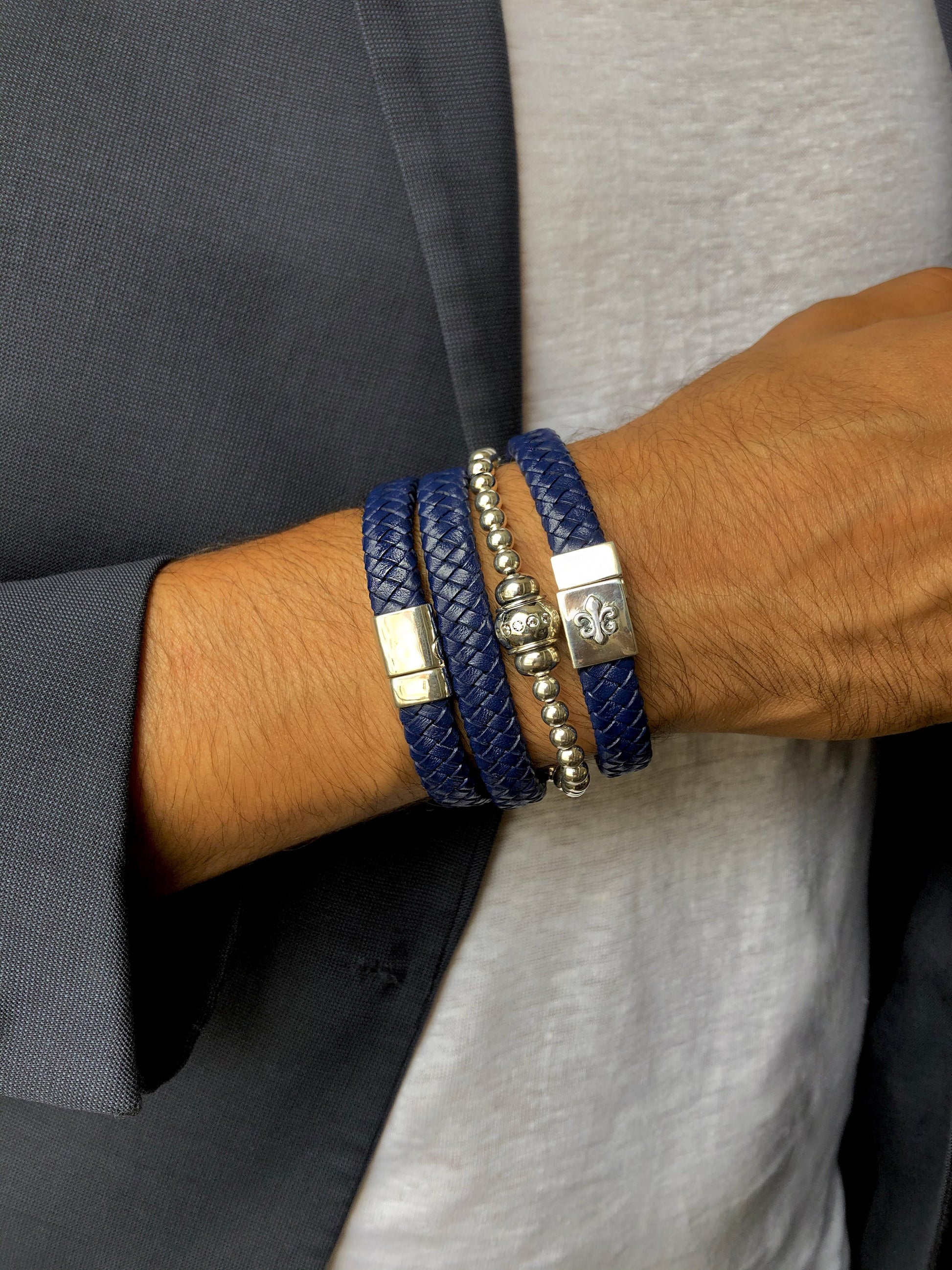 Bracelet cuir véritable et Argent 925 - Maison Di Giorgio