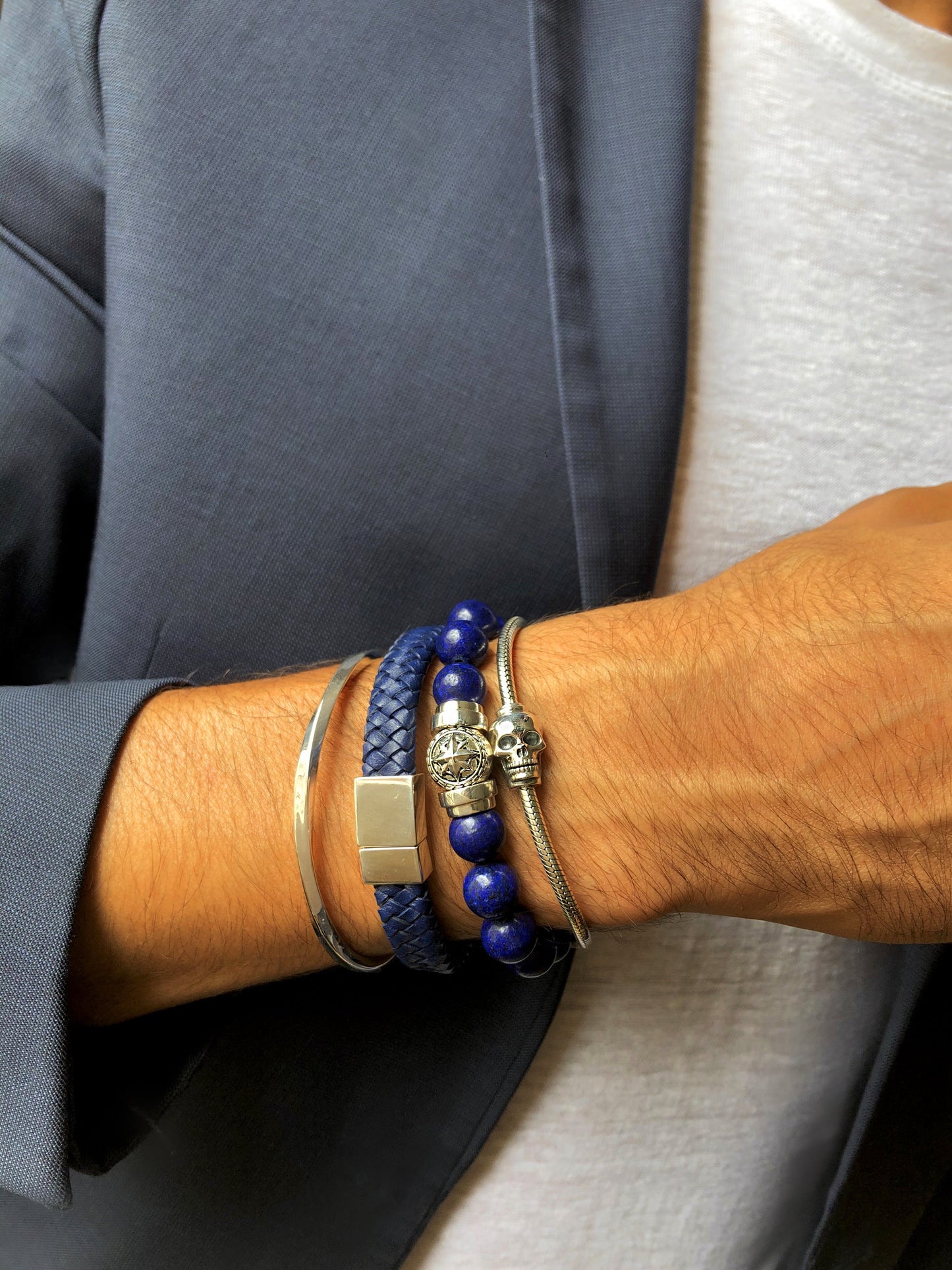 Bracelet cuir véritable et Argent 925 - Maison Di Giorgio