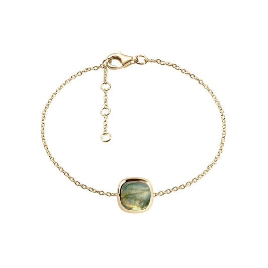 Bracelet en Argent 925 doré Or jaune 18k assemblé de Labradorite - Maison Di Giorgio