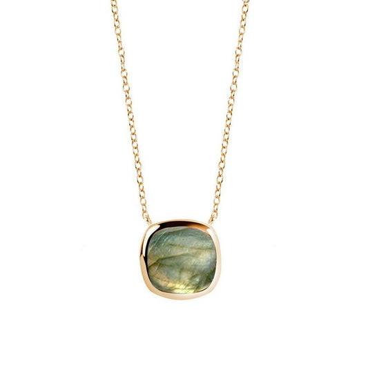 Collier en Argent 925 doré Or jaune 18k assemblé de Labradorite - Maison Di Giorgio