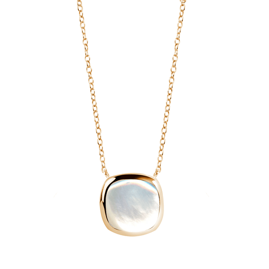 Collier en Argent 925 doré Or jaune 18k assemblé de Pierre de lune - Maison Di Giorgio