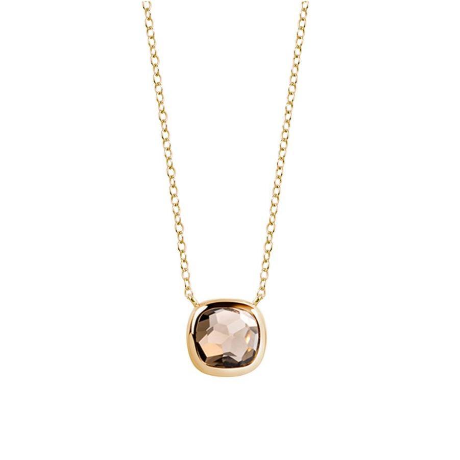 Collier en Argent 925 doré Or jaune 18k assemblé de Quartz fumé - Maison Di Giorgio
