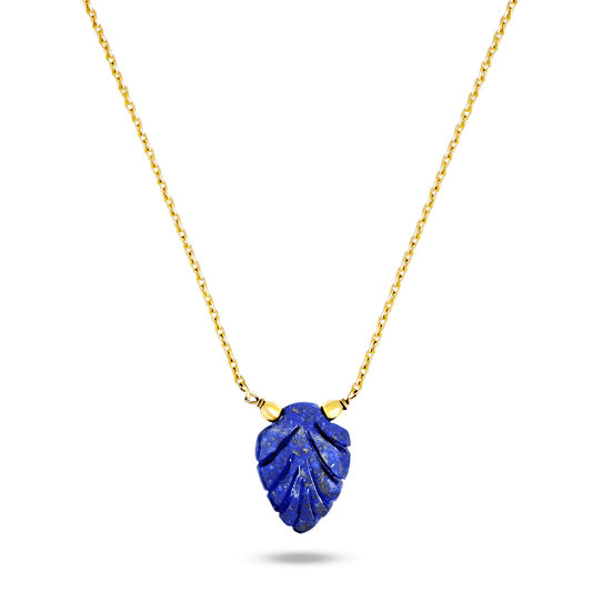 Collier doré Or jaune 18k assemblé de Lapis - lazuli - Maison Di Giorgio