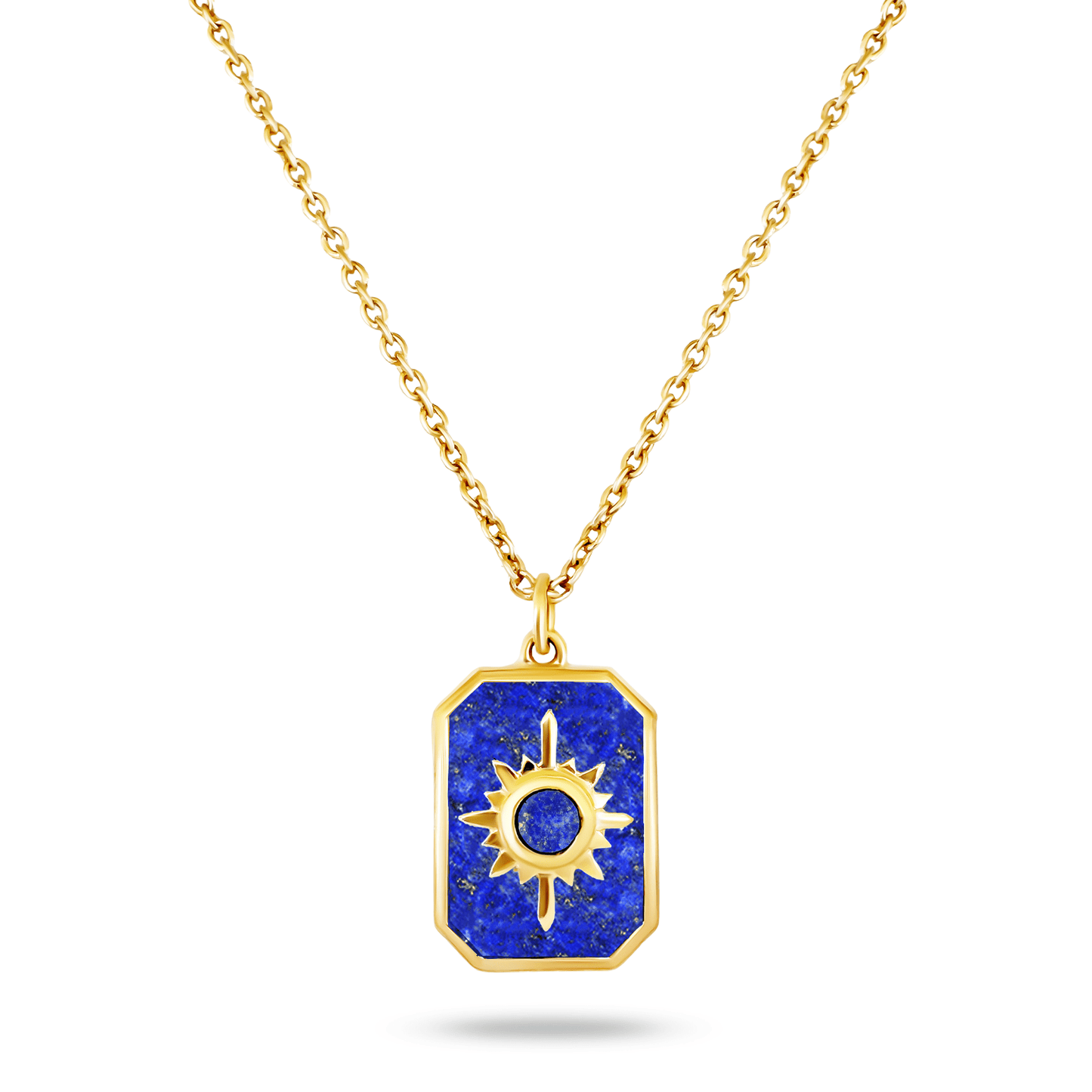 Collier doré Or jaune 18k assemblé de Lapis - lazuli - Maison Di Giorgio
