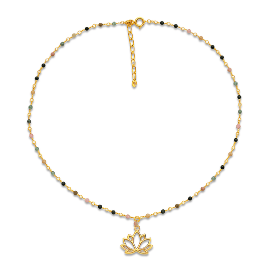 Collier doré Or jaune 18k assemblé de Tourmaline - Maison Di Giorgio