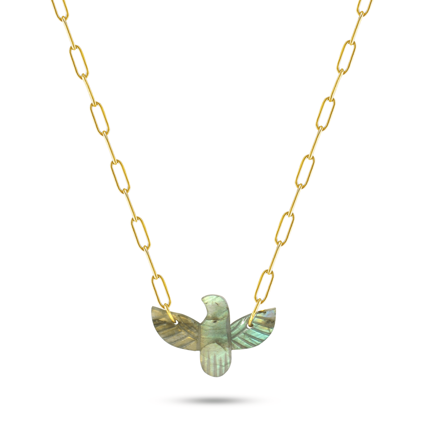 Collier doré Or jaune 18k assemblé de labradorite - Maison Di Giorgio