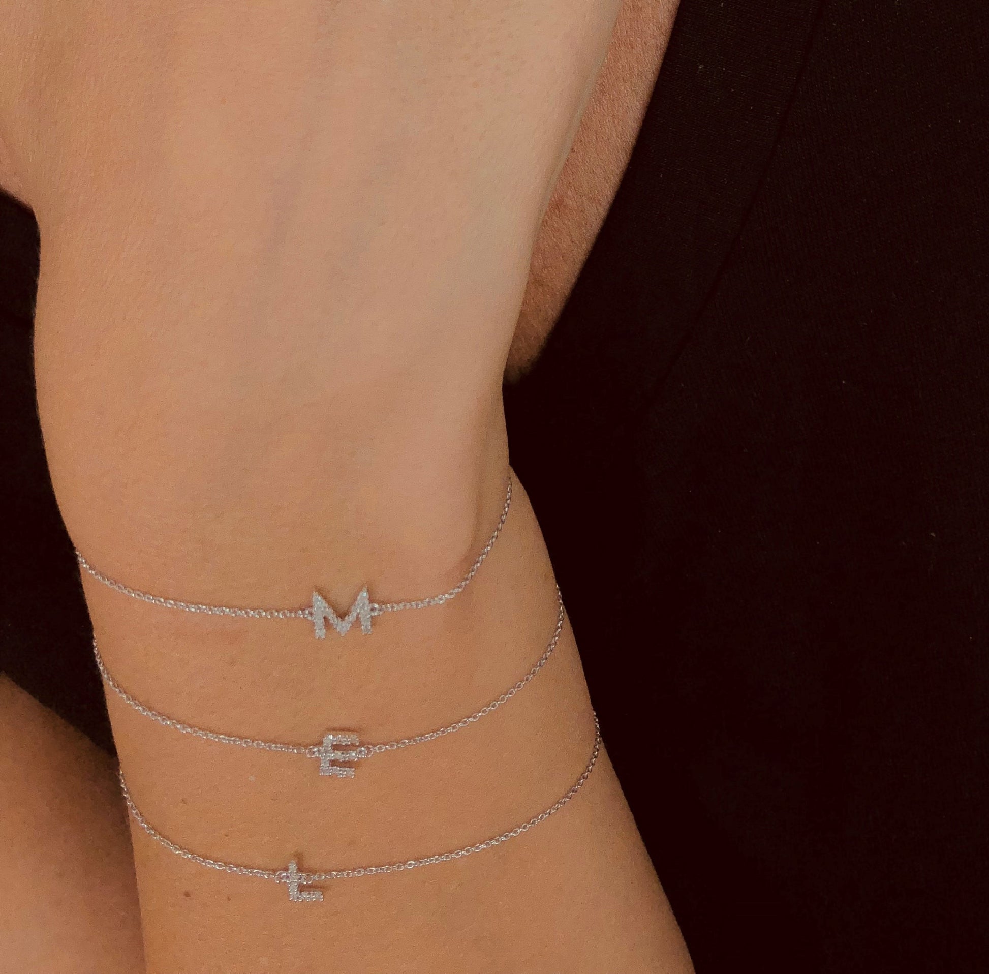 Bracelet en Or blanc 9k assemblé de Diamant HSI - Maison Di Giorgio