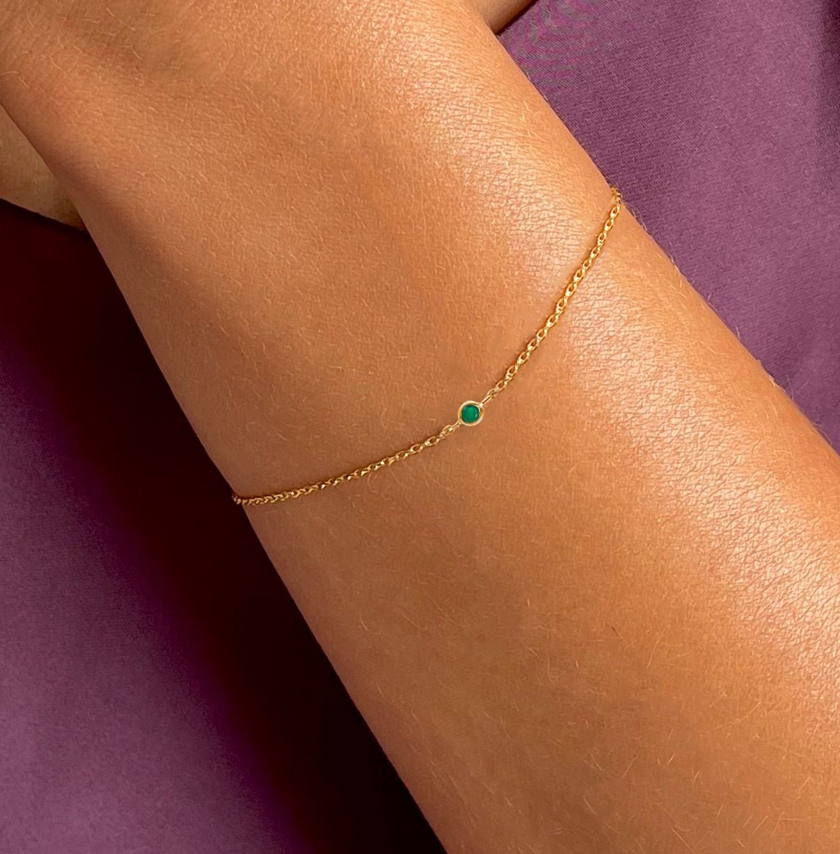 Bracelet en Or jaune 9k assemblé de Émeraude - Maison Di Giorgio
