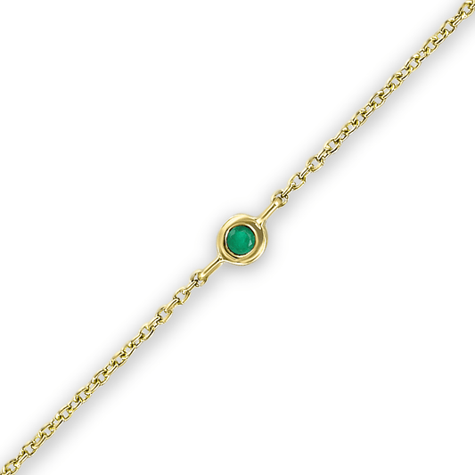 Bracelet en Or jaune 9k assemblé de Émeraude - Maison Di Giorgio