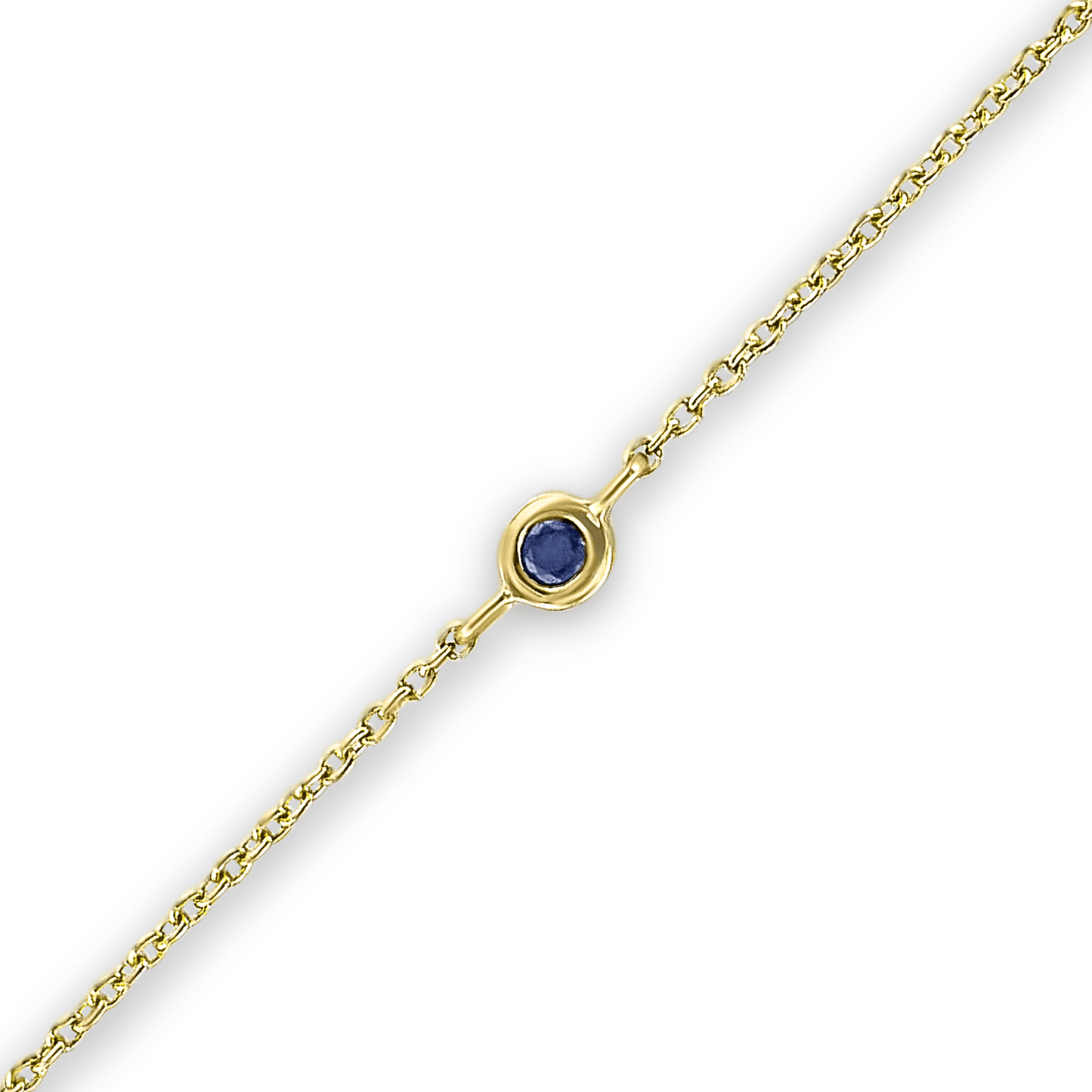 Bracelet en Or jaune 9k assemblé de Saphir bleu - Maison Di Giorgio